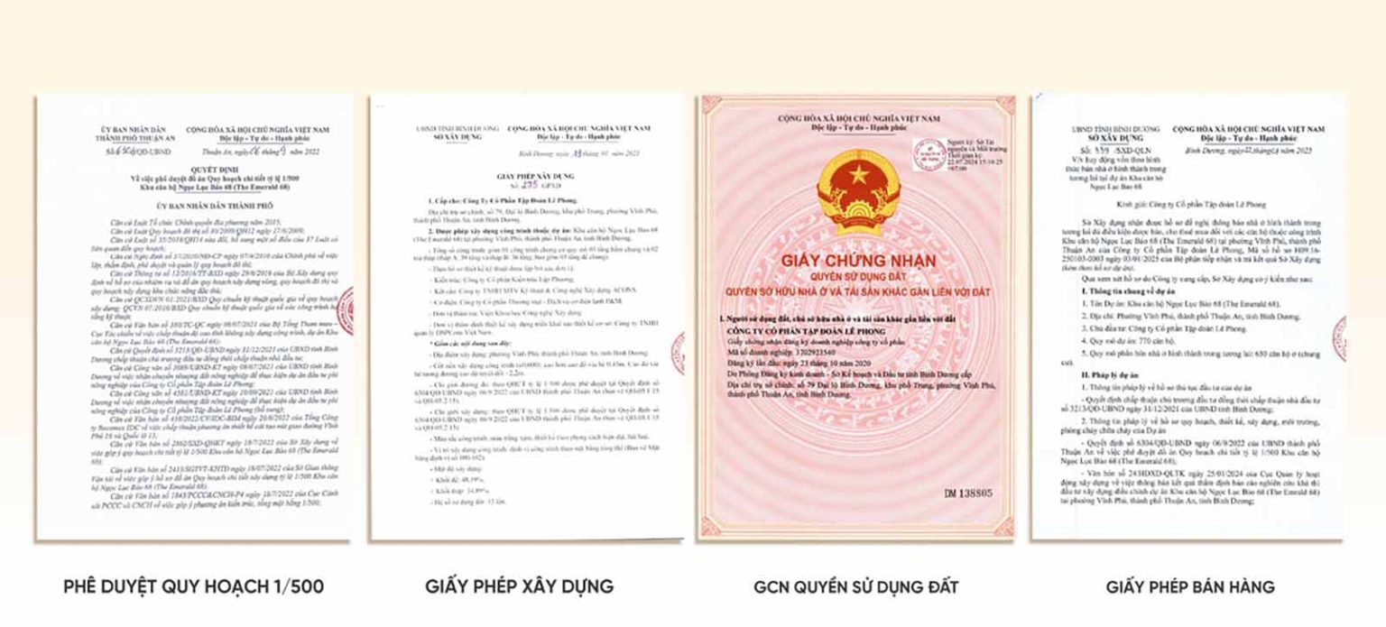 THE EMERALD BOULEVARD – 1 ĐIỂM CHẠM TINH HOA GIỮA LÒNG ĐÔ THỊ Pháp lý The Emerald Boulevard